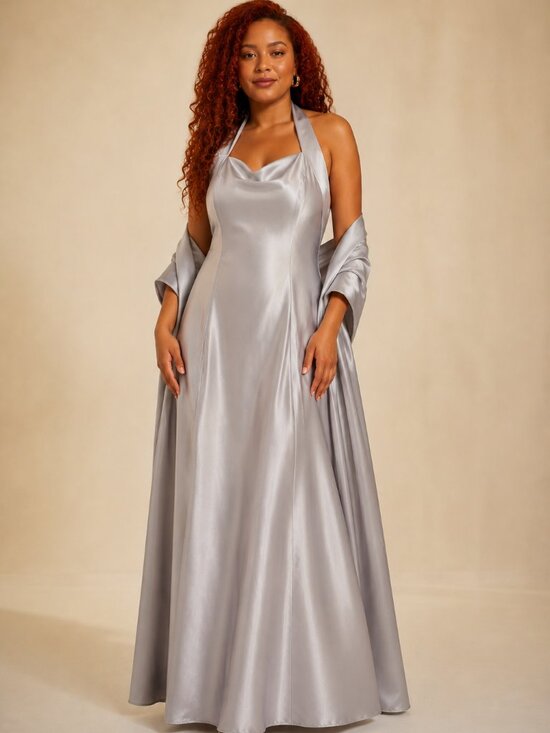 Dresses & Skirts - Vintage 90s Silver Satin Formal Gown w/ Crinoline & Built-In Corset